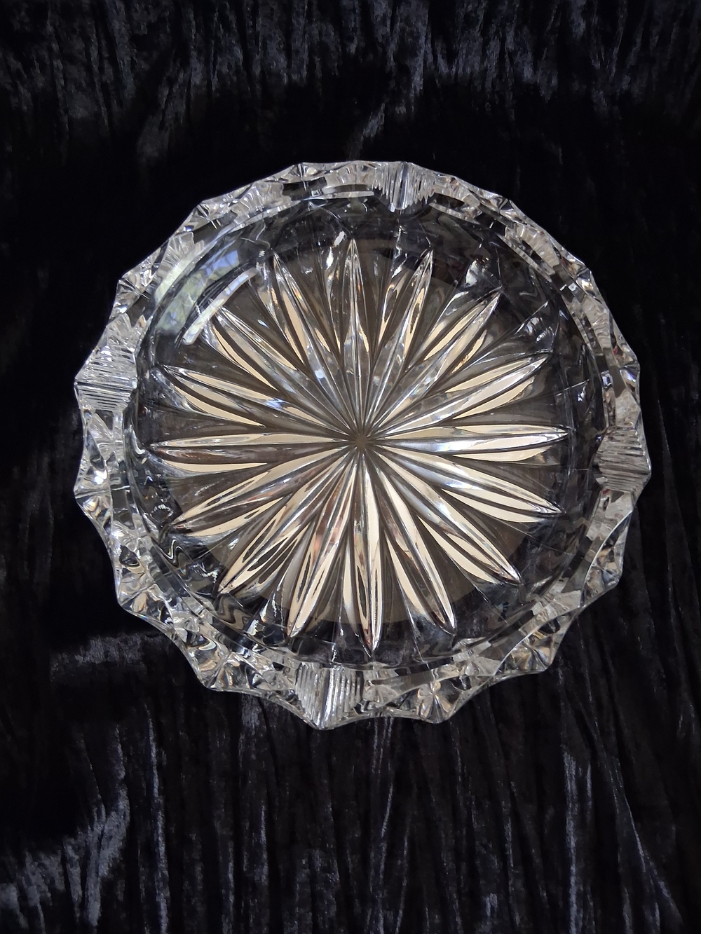 Clear Crystal Ashtray Heavy Beautiful